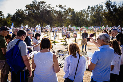 UJIA solidarity mission to Israel, January 2024, bearing witness at the site of the Nova Music Festival. Photo by Blake Ezra