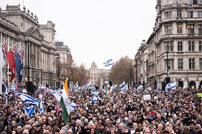 March Against Antisemitism in London. Photo by Blake Ezra