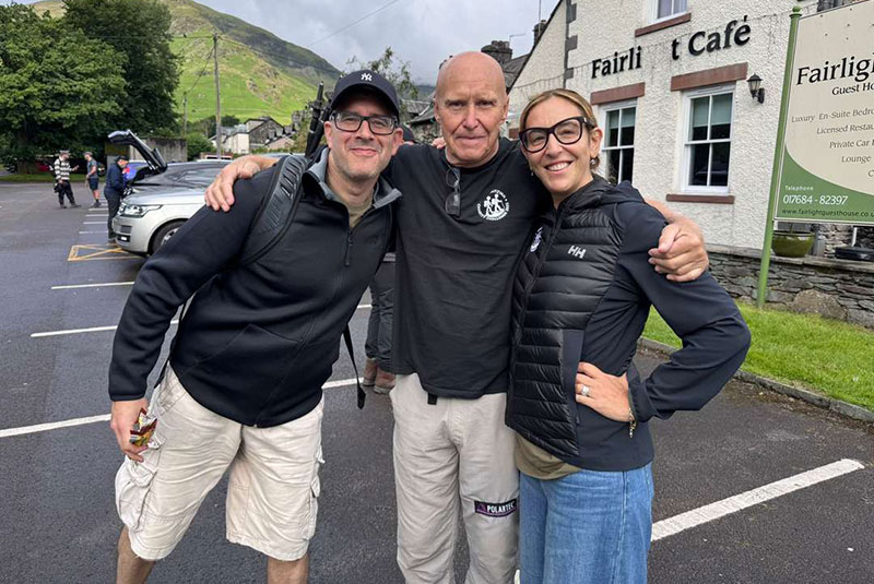 Celebrated climber Alan Hinkes (centre) with Sarah and Richard Sultman